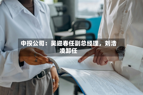 中投公司：吴迎春任副总经理，刘浩凌卸任-第2张图片